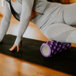 Foam roller recovery for a woman's upper leg